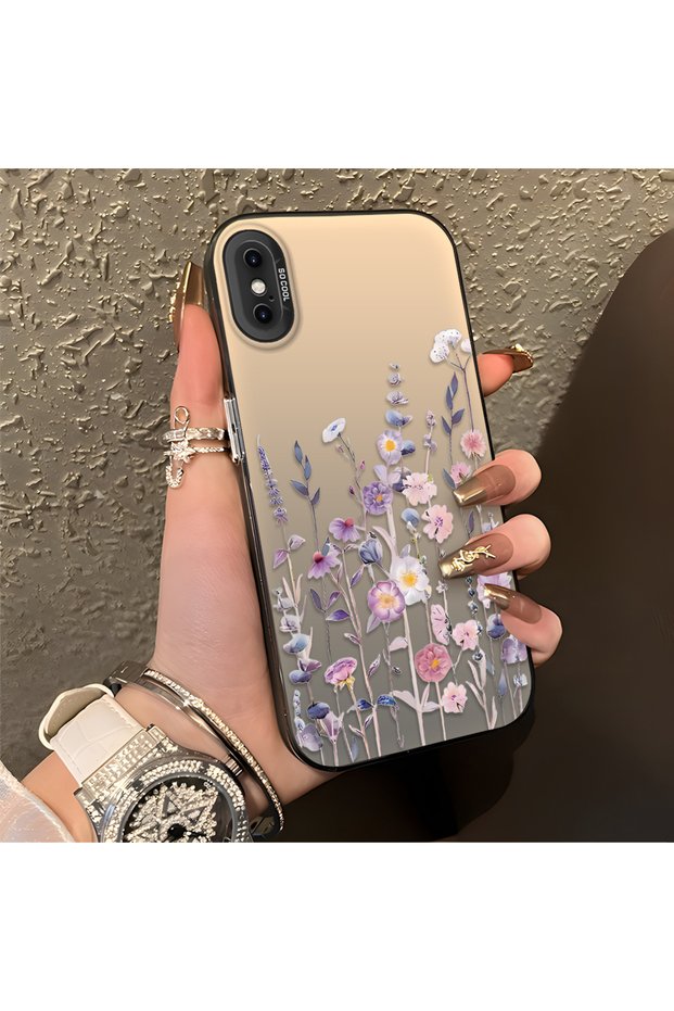 iPhone XS Max Compatible Light Purple Lavender and Wildflower Case, Raised Lens Protection