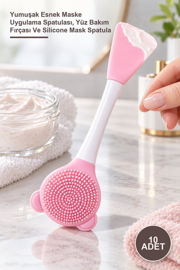 10 Pieces Silicone Facial Cleansing Brush – Soft Flexible Mask Application Spatula, Facial Care Brush, and Silicone Mask Spatula