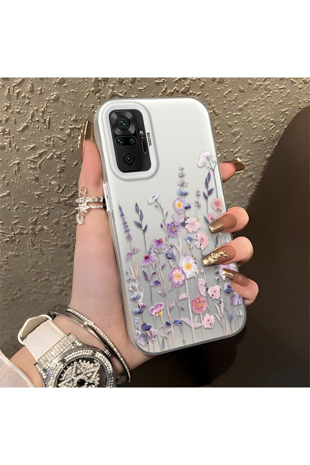 Redmi Note 10 Pro Compatible Light Purple Lavender and Wildflower Case, Elevated Lens Protection