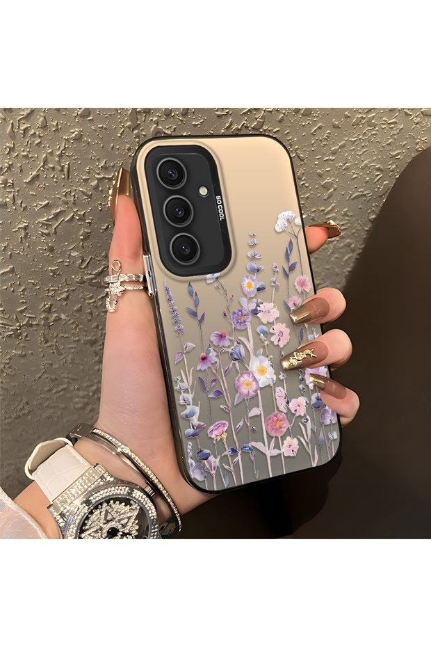 Samsung Galaxy S25 Plus Compatible Light Purple Lavender and Wildflower Case, Elevated Lens Protection