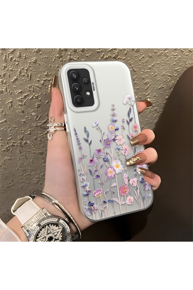 Samsung Galaxy A32 4g Compatible Light Purple Lavender and Wildflower Case, Raised Lens Protection