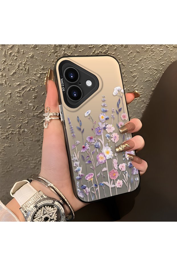 iPhone 17 Compatible Light Purple Lavender and Wildflower Case, Elevated Lens Protection