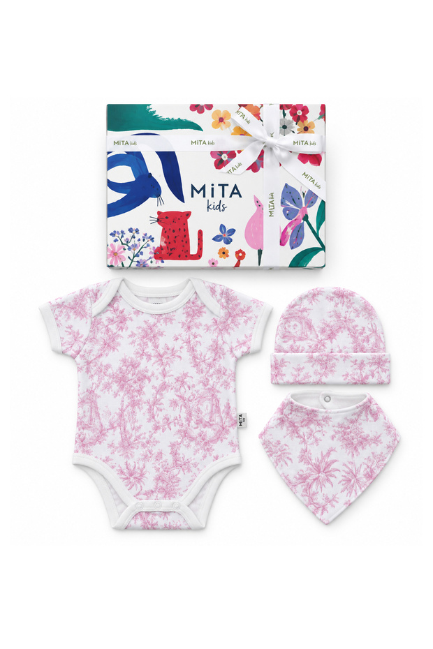 100% Cotton Pink Triple Baby Set