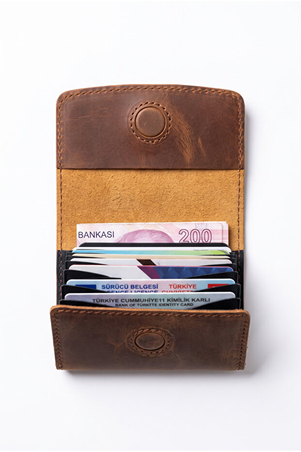 100% Genuine Leather -Nox- Model Multi-Compartment Magnetic Unisex Wallet