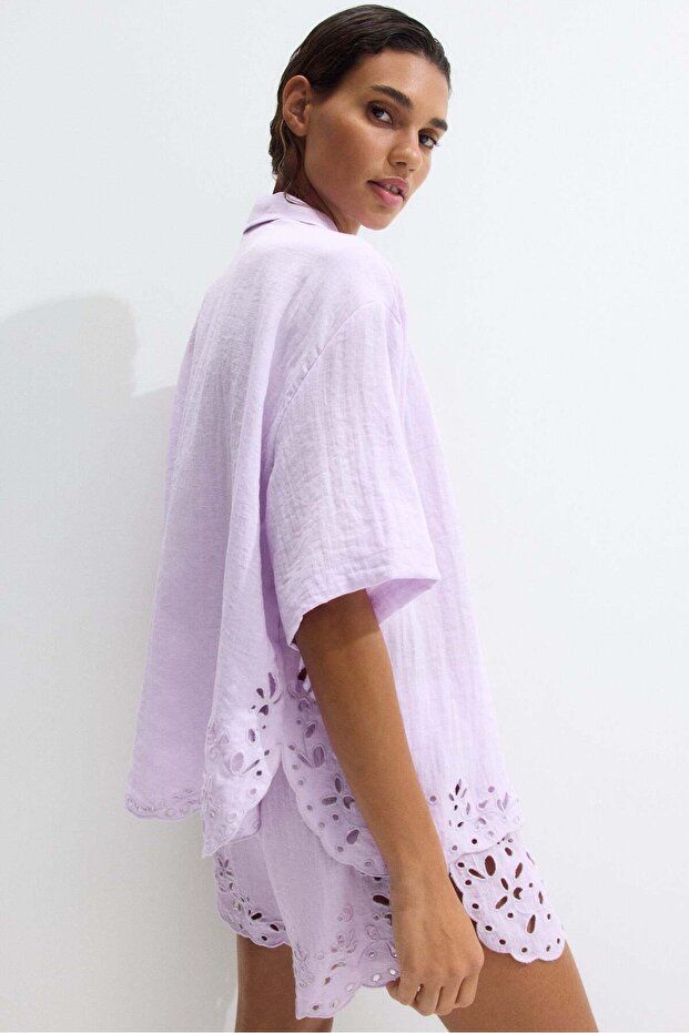 Broderie anglaise beach shirt