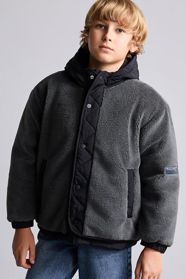 Windproof Plush Hooded Coat Boys (26 Wn)