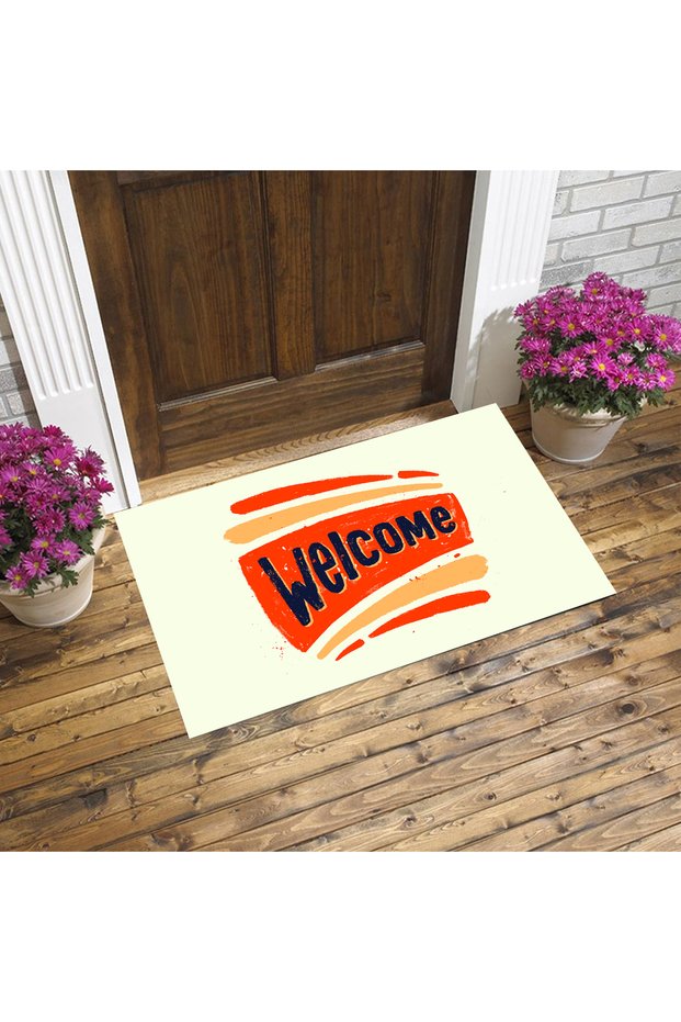 Welcome Written, Decorative Felt Base Non-Slip Door Mat 40X60Cm