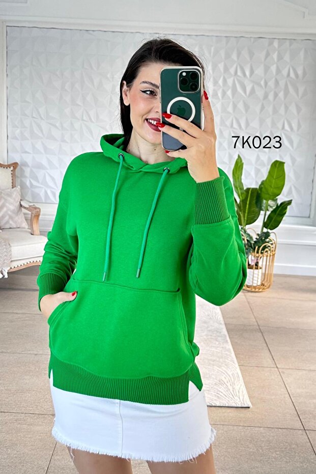 Kangaroo Pocket Hooded 2 Thread Sweatshirt 7K023