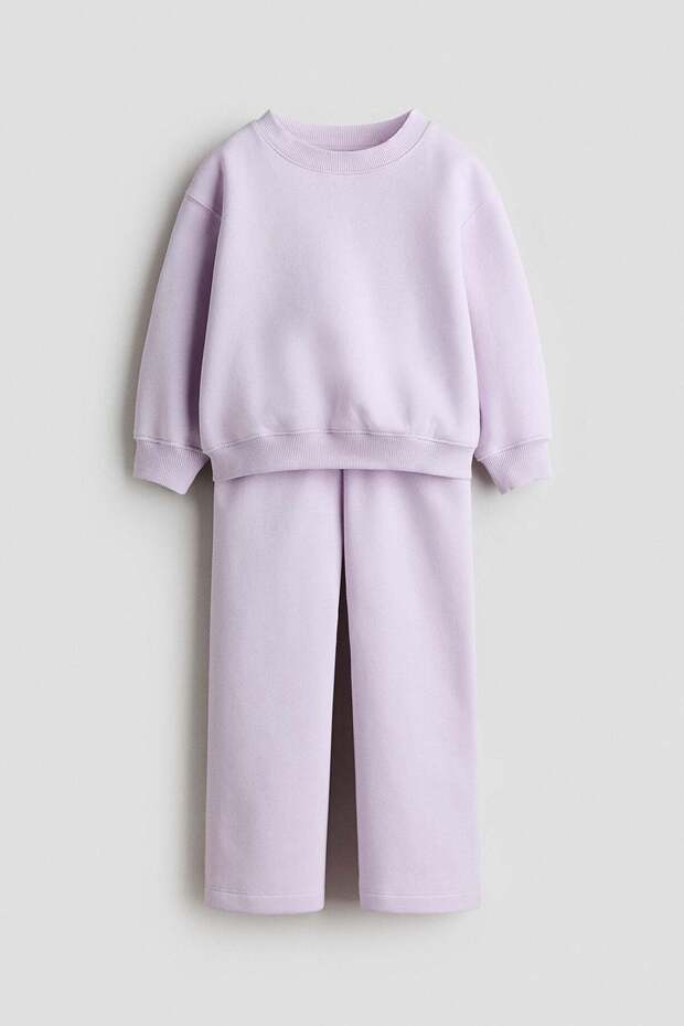 2-piece brushed-inside sweatshirt set