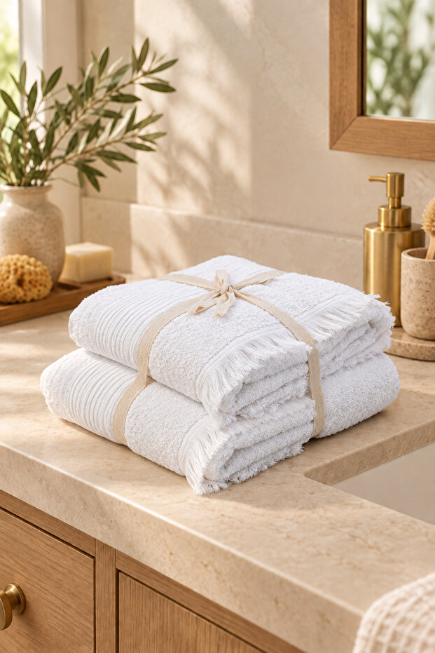 Soft Double Shower Set White