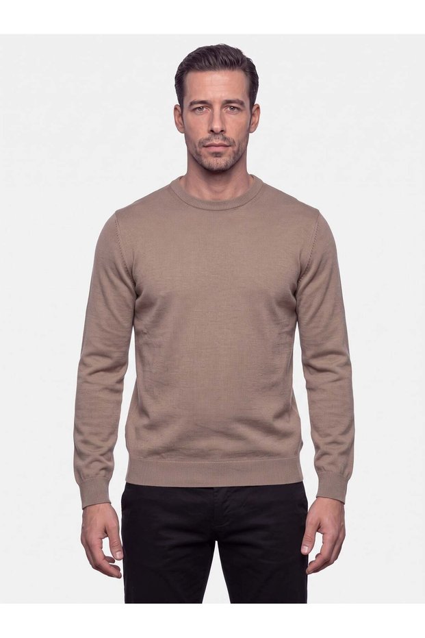 Mink Crew Neck Men's Knitwear Sweater