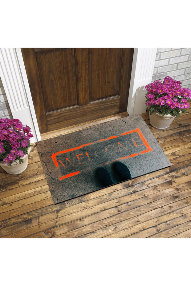 Welcome Written, Decorative Felt Base Non-Slip Door Mat 40X60Cm