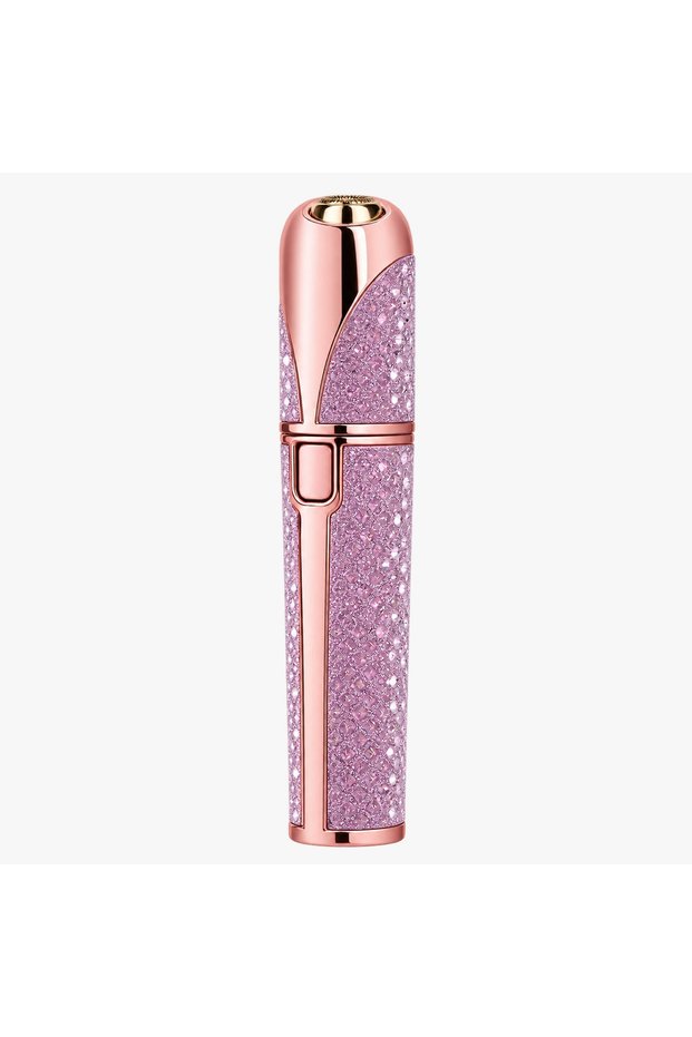 Battery Operated Eyebrow Trimmer for Women USB Rechargeable 2-in-1 Facial Hair Remover and Eyebrow Shaver with LED Light One Button Operation, Precision Grooming Tool for Eyebrows and Facial Hair Pink