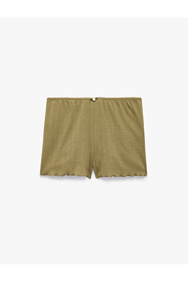 Comfortable Fit Pointelle Fabric Shorts Pajama Bottoms