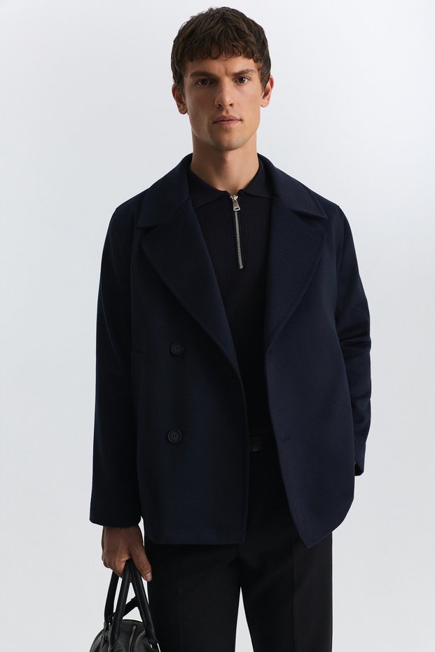 Relax Fit Double Breasted Short Coat