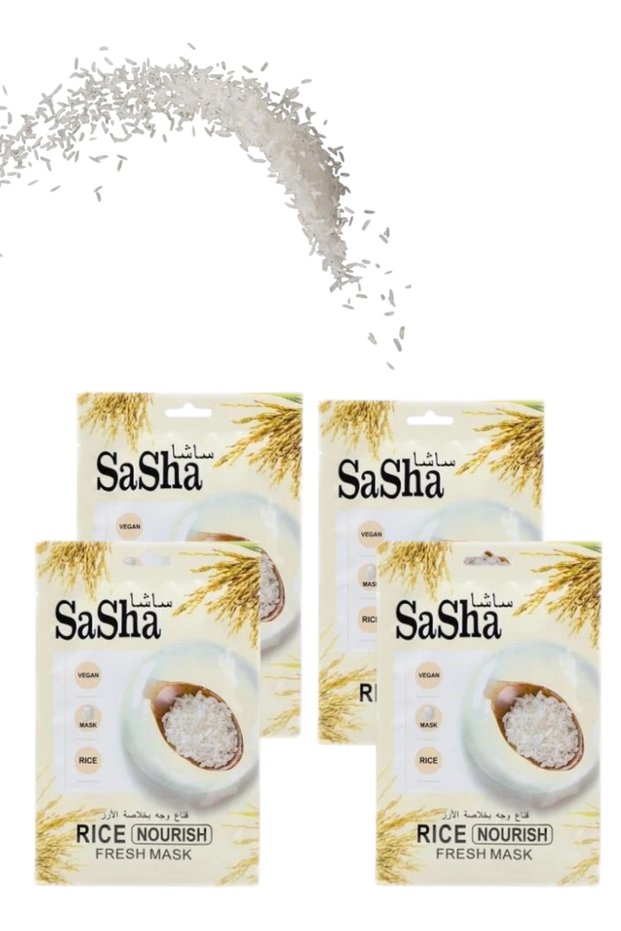 4 قطع من قناع الأرز الطازج