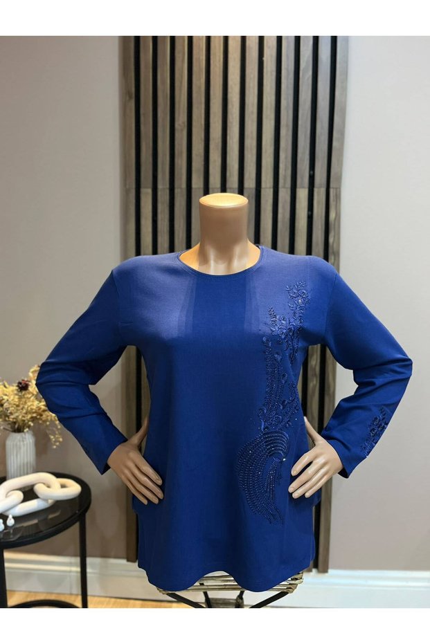Women's Middle Age and Above Valeria Stylish Embroidered Winter Women's Blouse