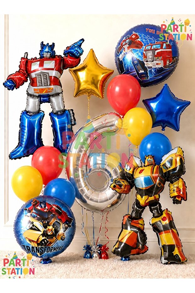 Transformers Bumblebee & Optimus Prime Balloon Set 6 Years Old - 13 Piece Birthday Balloon Set