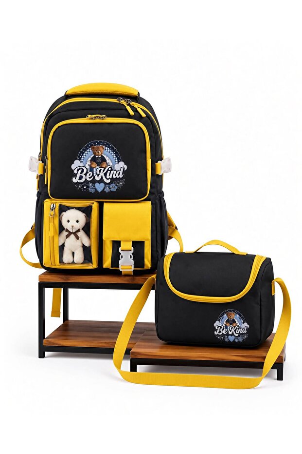 Be Kind Written Boys' School Bag Yellow