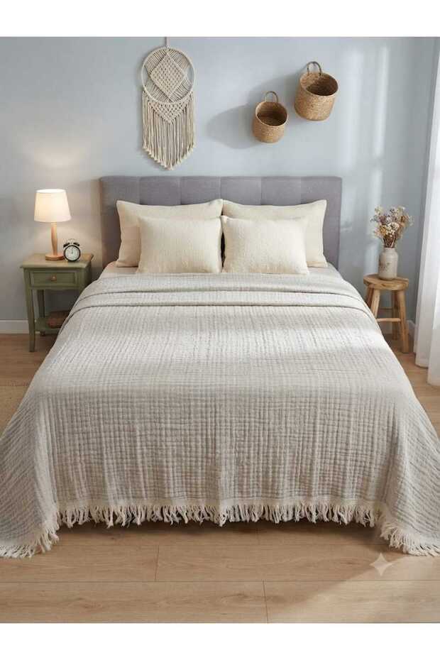 - Single Muslin Pike - Muslin Bedspread - (180X230 cm)