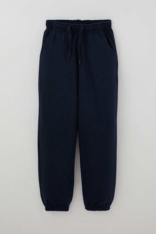 Boys' Sweatpants with Lace Accessories, Elastic Waist and Cuffs, Ages 8-11, Dark Navy Blue