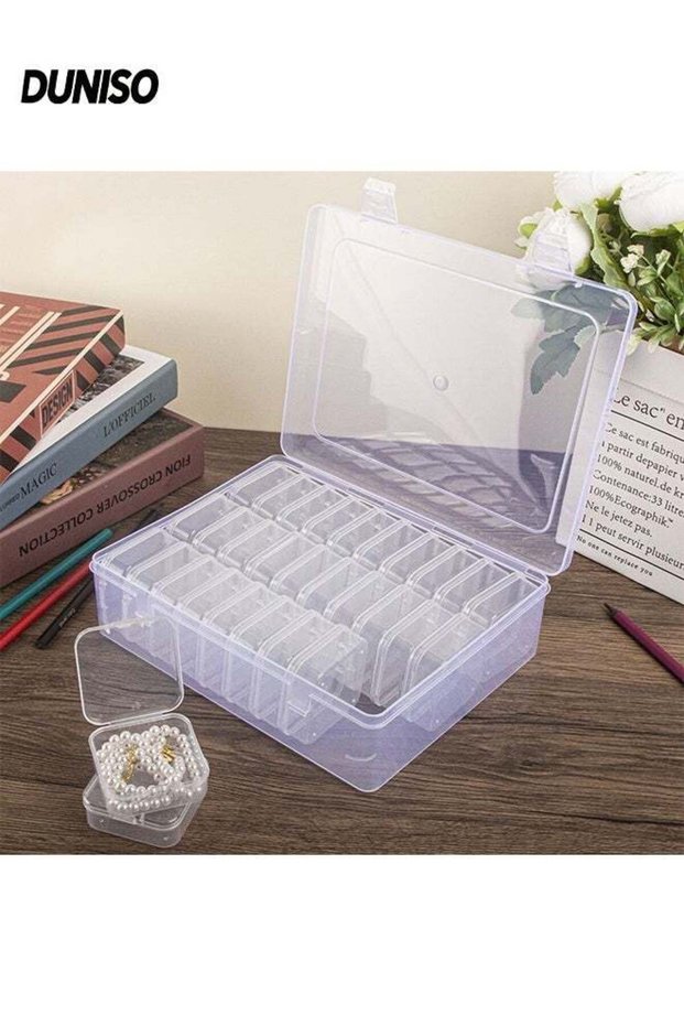 30 Grids Clear Plastic Organizer Box,Reusable Jewelry Bead Storage Box,Dustproof and Moistureproof,for Fishing Tackles Washi Tapes Threads Jewelry Beads Earring