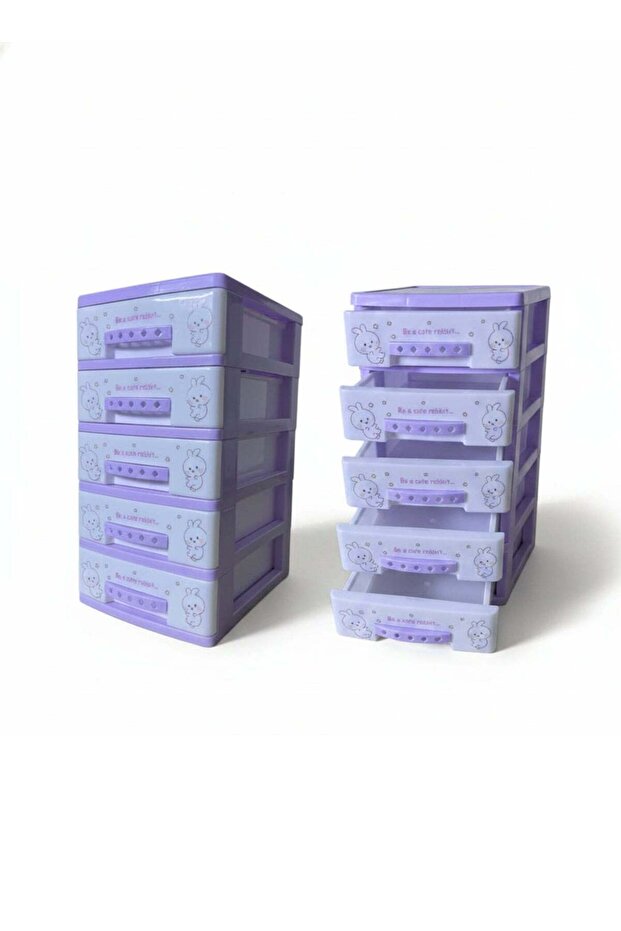 Mini Kids Toy Storage Organizer 5 Layers Small Drawer Cabinet, Plastic Storage Box for Toys & Stationery