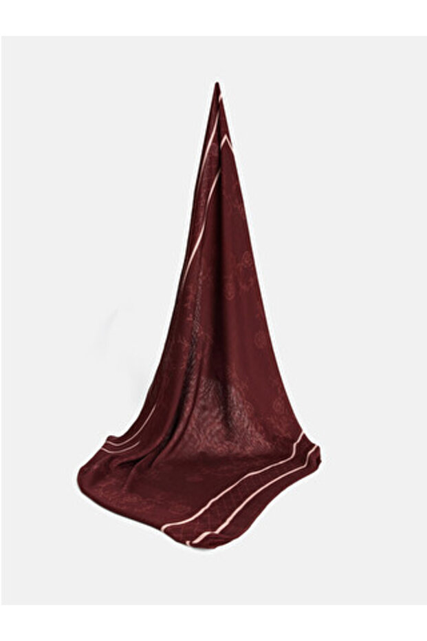 Burgundy Striped Women's Shawl