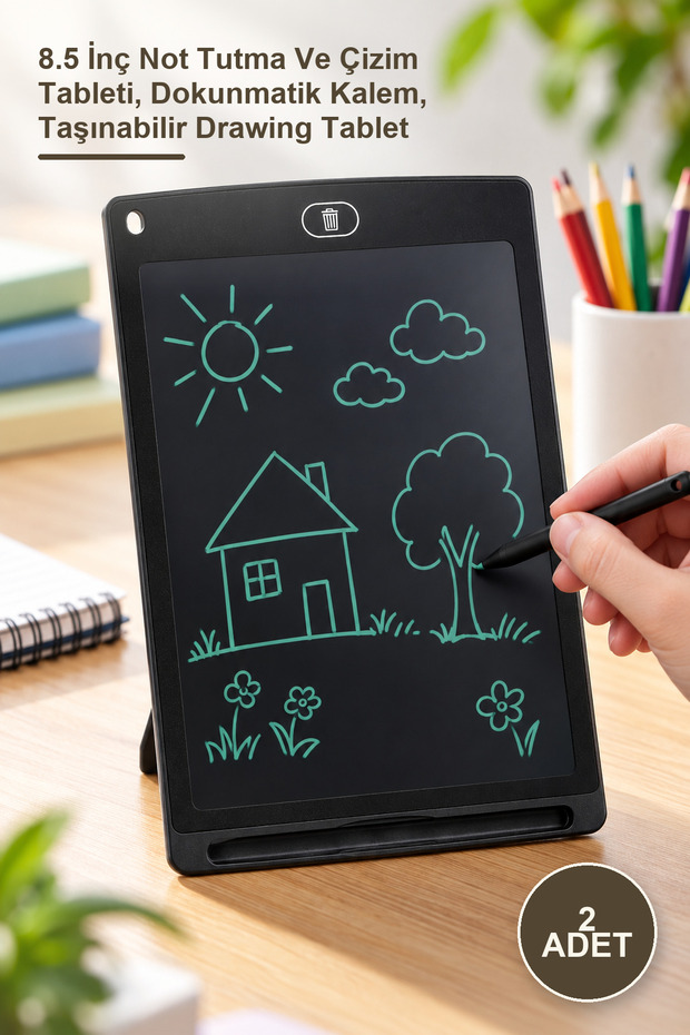 2 Lcd Drawing Training Tablets – 8.5 Inch Note-Taking and Drawing Tablet, Touch Pen, Portable Drawing Tablet
