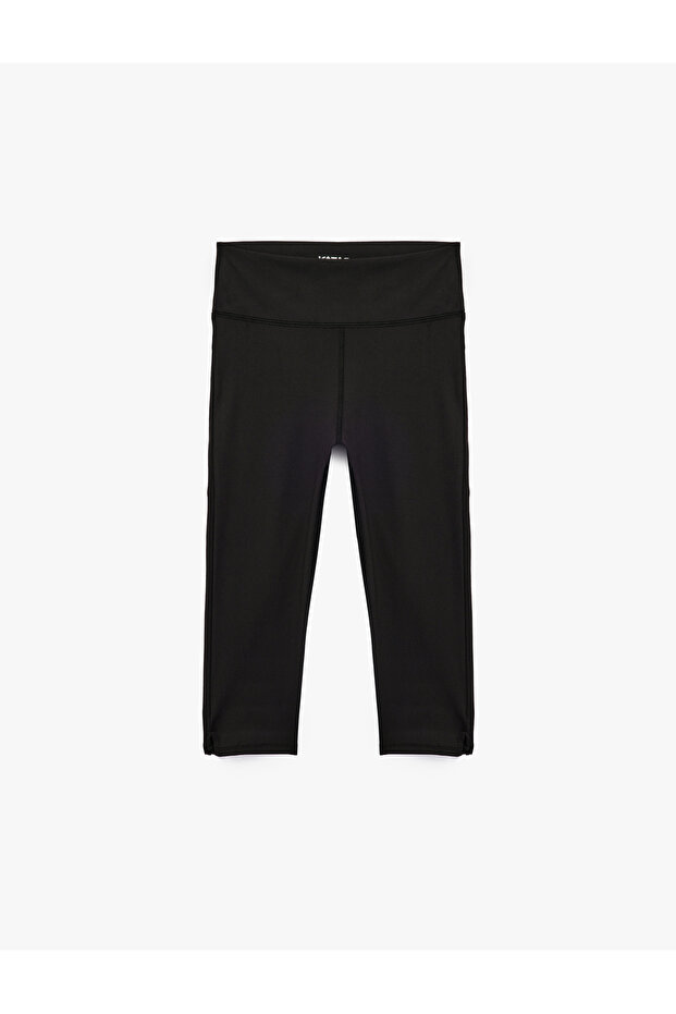 High Waist Slim Fit Slit Below Knee Sports Leggings