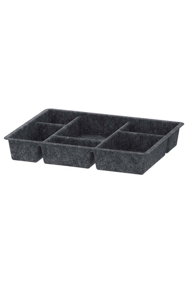 Drawer Tray Organiser, Pressed Felt, Dark Grey, 40x30 cm