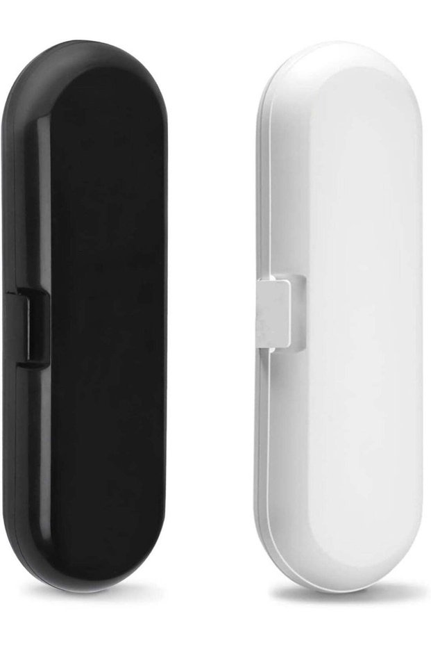 2 Pack Electric Toothbrush Travel Case for Oral-B Pro and Other Electric Toothbrush, Portable Travel Toothbrush Holder (Black & White)