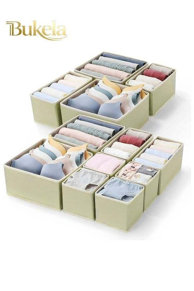 12 Pieces Storage Organiser Box for Clothes, Foldable Wardrobe Drawer Storage Organiser Storage Box for Clothes, Bra, Underwear, Pants, Panties etc.