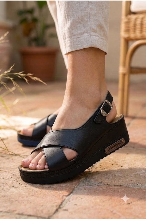 Anatomical Sole Genuine Leather Women's Summer Slippers