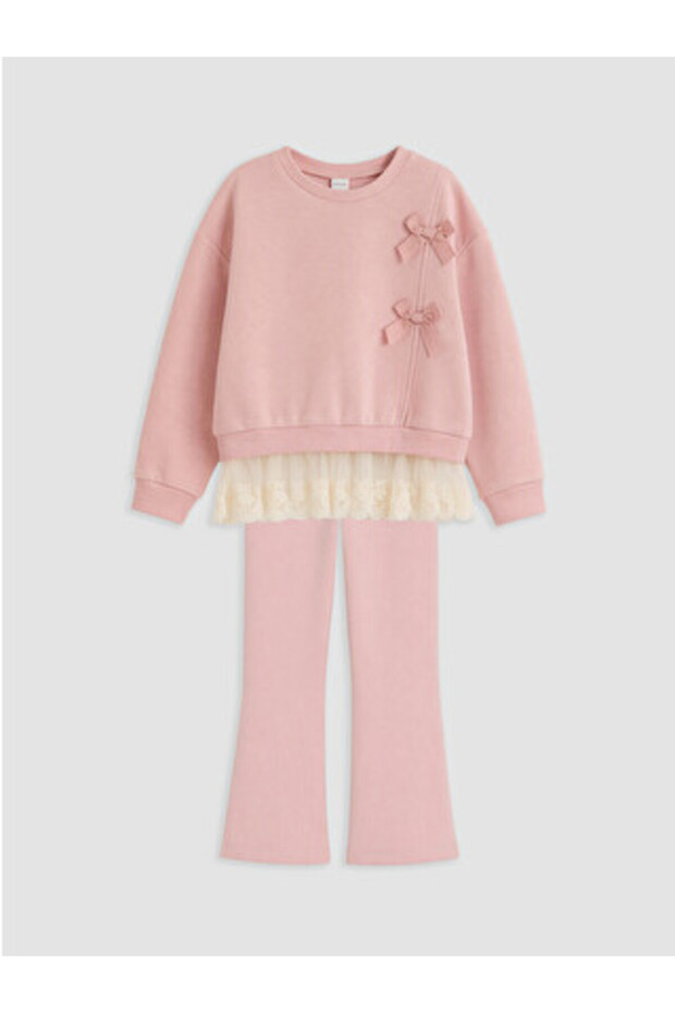 Pink Bowknot Girls' Thick Set