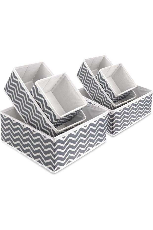 Fabric Storage Boxes 6 Packs Wardrobe Organizer Closet Organisers Container Baskets Cubes Foldable Drawer Dividers for Clothes Socks Toys Underwear- Fits Home, Bedroom, Living Room