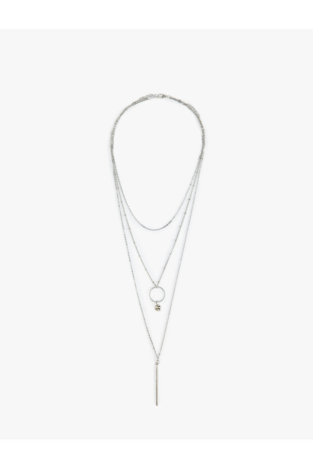Geometric Dangle Multi Chain Necklace