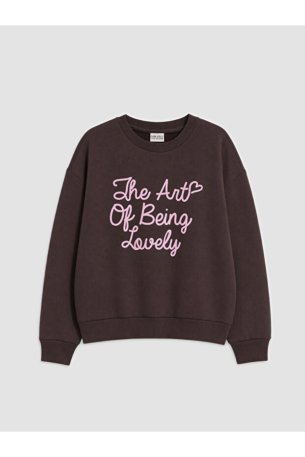 Alita City Lcw Kids Plum Printed Girls' Sweatshirt with a Difference