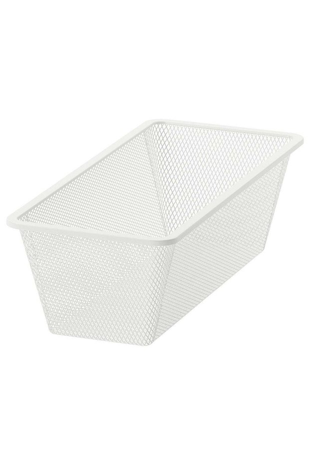Pull-Out Mesh Basket for Storage Frames, Steel, White, 25x51x15 cm