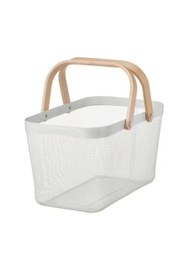 Basket, white, 27x42x23 cm