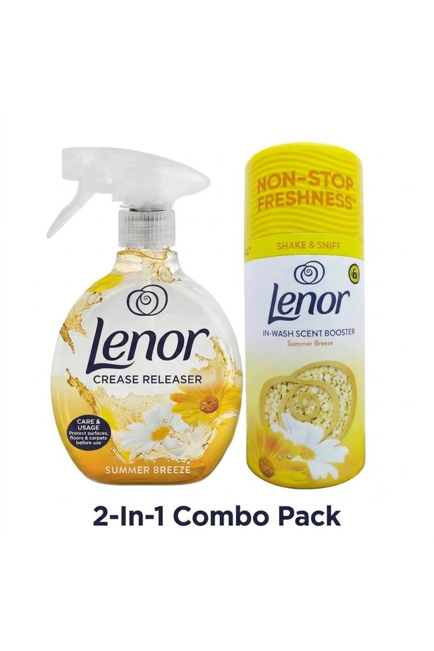 Summer Breeze 2-IN-1 Laundry Care Combo – Scent Booster Beads 155g & Crease Releaser Spray 500ml for Fresh Clothes