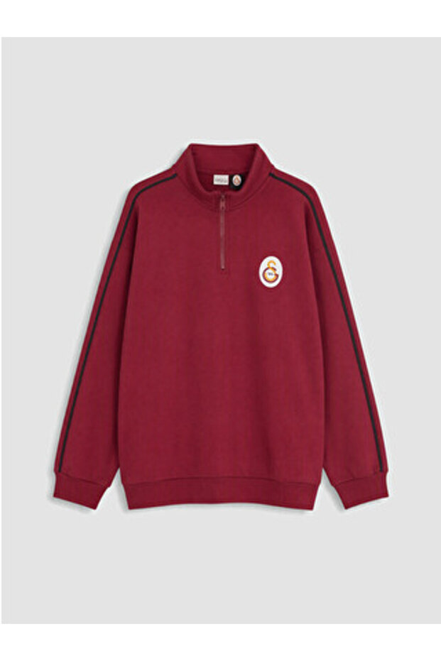 Red Galatasaray Printed Boys' Thick Sweatshirt