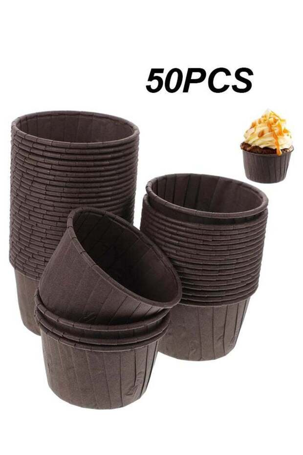 50Pcs Cupcake Baking Cups Standard Size Paper Cupcake Liners Greaseproof Wrappers Disposable for We
