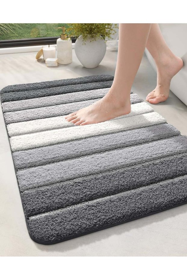 Bathroom Mat 40 x 60 cm, Washable Anti Slip Bath Mats, Absorbent Microfiber Rug Quick Dry for Showe