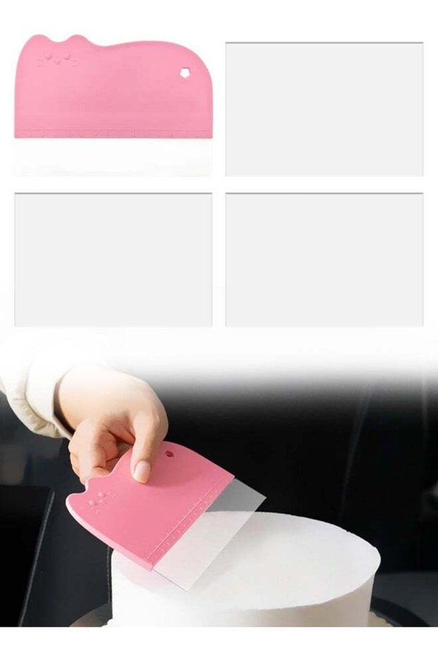 Cake Smoother Scraper Included 5 Transparent Scrapers, Flexible Plastic Cake Scraper Smoother For B
