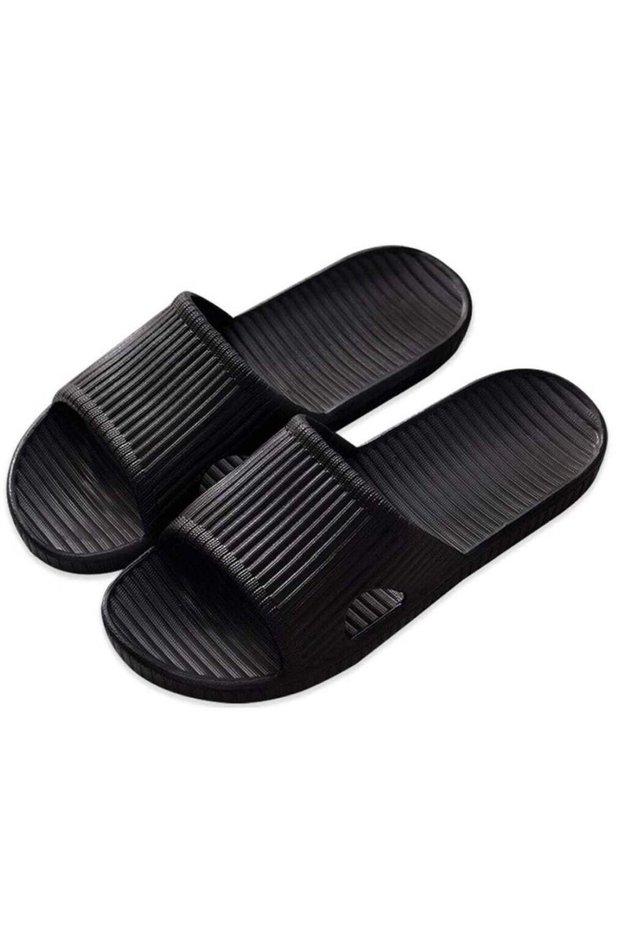 Non-Slip Lightweight Shower Slippers For Home Indoor Black