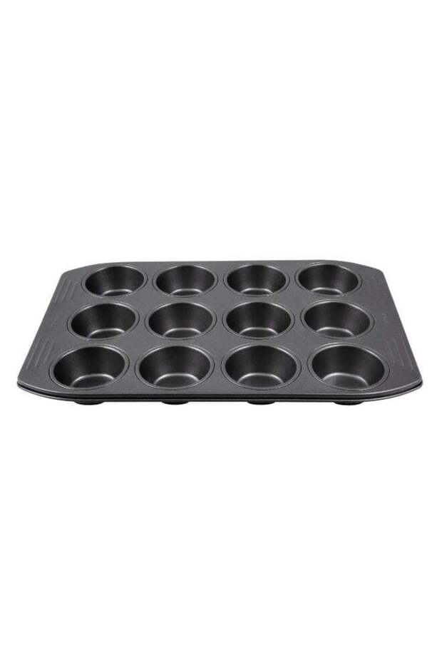 Baking Mold | Easy Grip 12 Muffins 26.5X39.5Cm | Carbon Steel | Easy Handling | Large Handles | Non