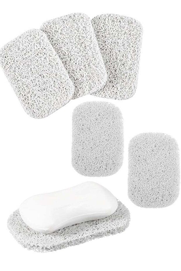 5Pcs White BPA-Free Soap Holder Pads, Soap Lifting Savers for Bathroom Shower Kitchen Travel