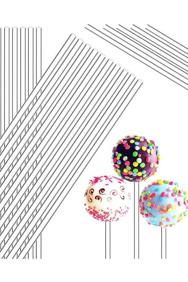 50PCS Clear Acrylic Lollipop Sticks Cake Pop Rods Party Decor