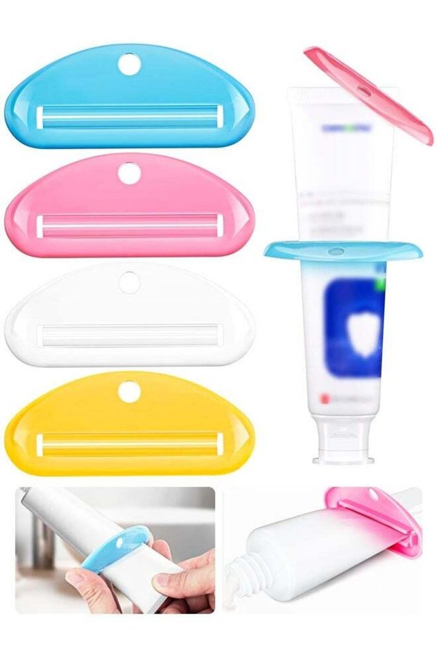 4PCS Plastic Toothpaste Squeezer, Tube Dispenser Clip for Bathroom Cosmetics